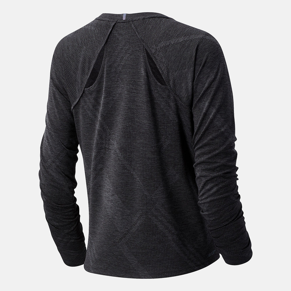 Black Heather NYC Marathon Q Speed Fuel Jacquard Long Sleeve New Balance Clothing