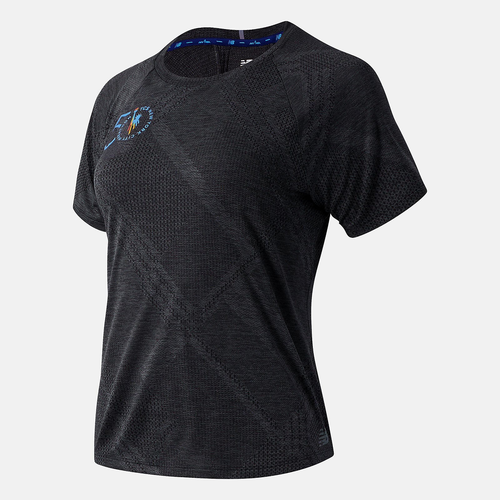 Black Heather NYC Marathon Q Speed Fuel Jacquard Short Sleeve New Balance Clothing