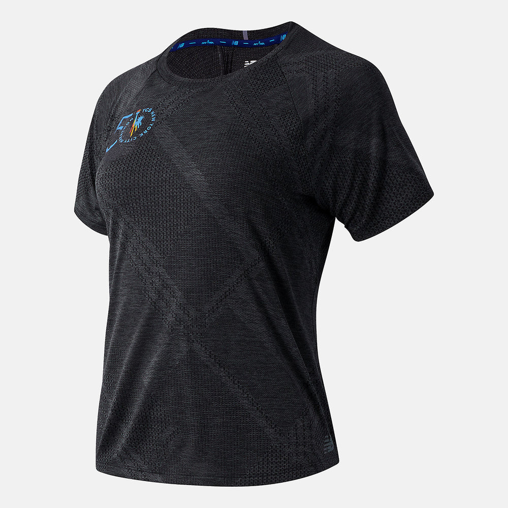 Black Heather NYC Marathon Q Speed Fuel Jacquard Short Sleeve New Balance Clothing