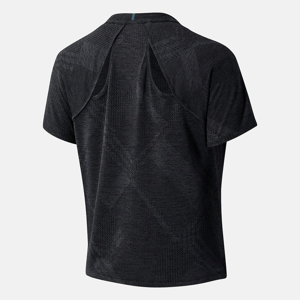 Black Heather NYC Marathon Q Speed Fuel Jacquard Short Sleeve New Balance Clothing