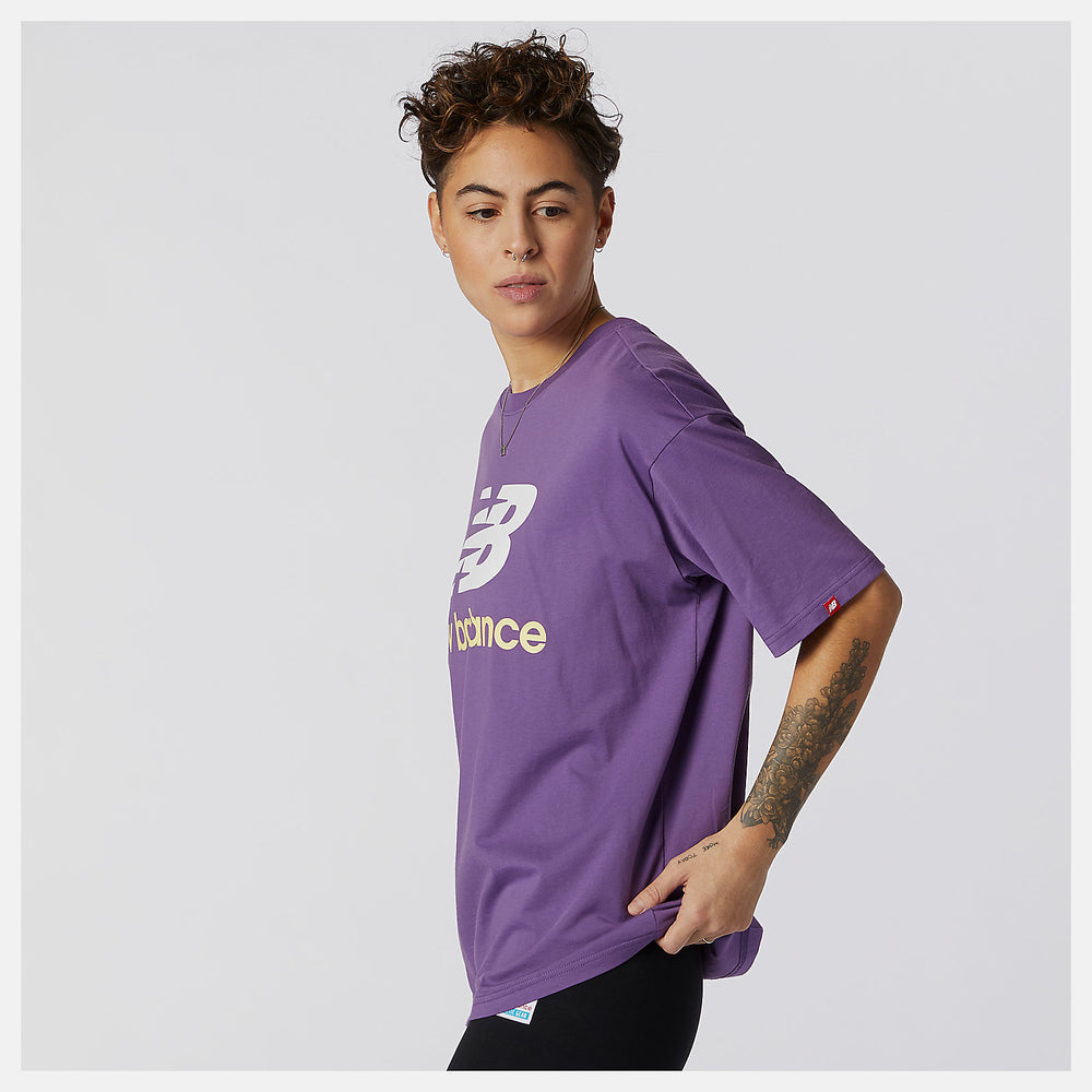 Sour Grape NB Essentials Stacked Logo Tee New Balance Clothing