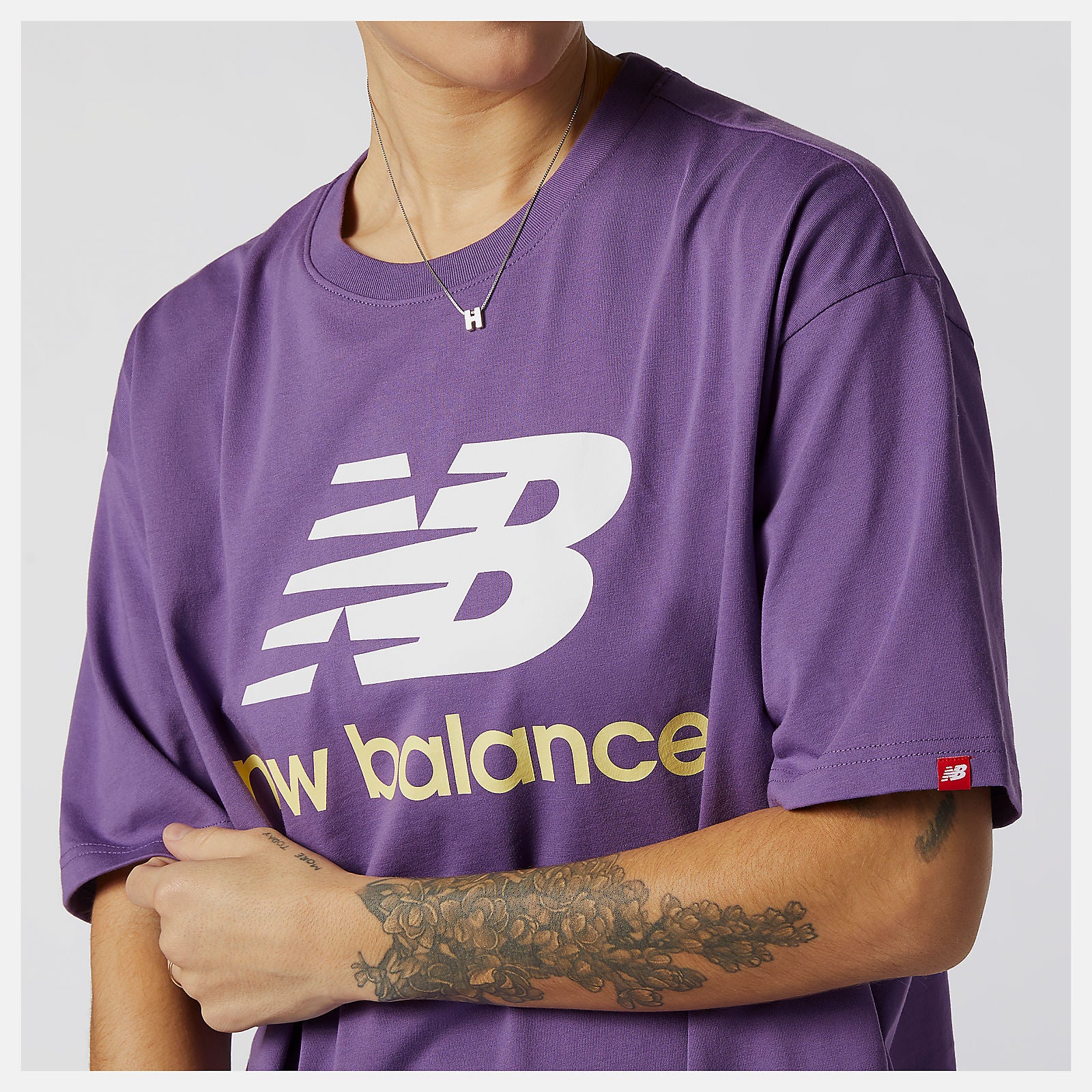Sour Grape NB Essentials Stacked Logo Tee New Balance Clothing