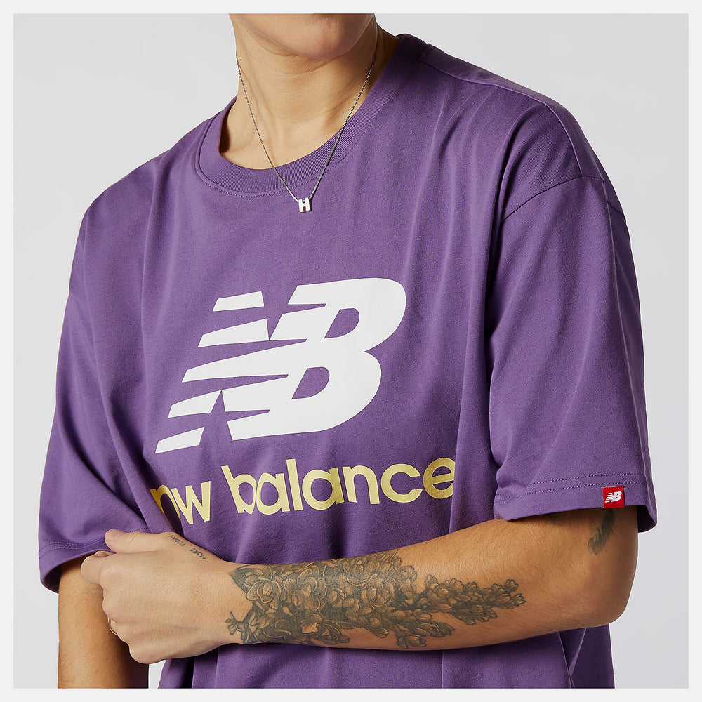 Sour Grape NB Essentials Stacked Logo Tee New Balance Clothing