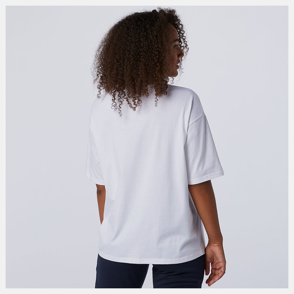 White Multi NB Essentials Stacked Logo Tee New Balance Clothing