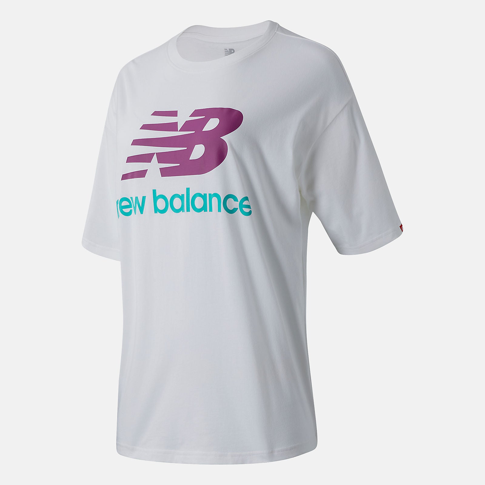 White Multi NB Essentials Stacked Logo Tee New Balance Clothing