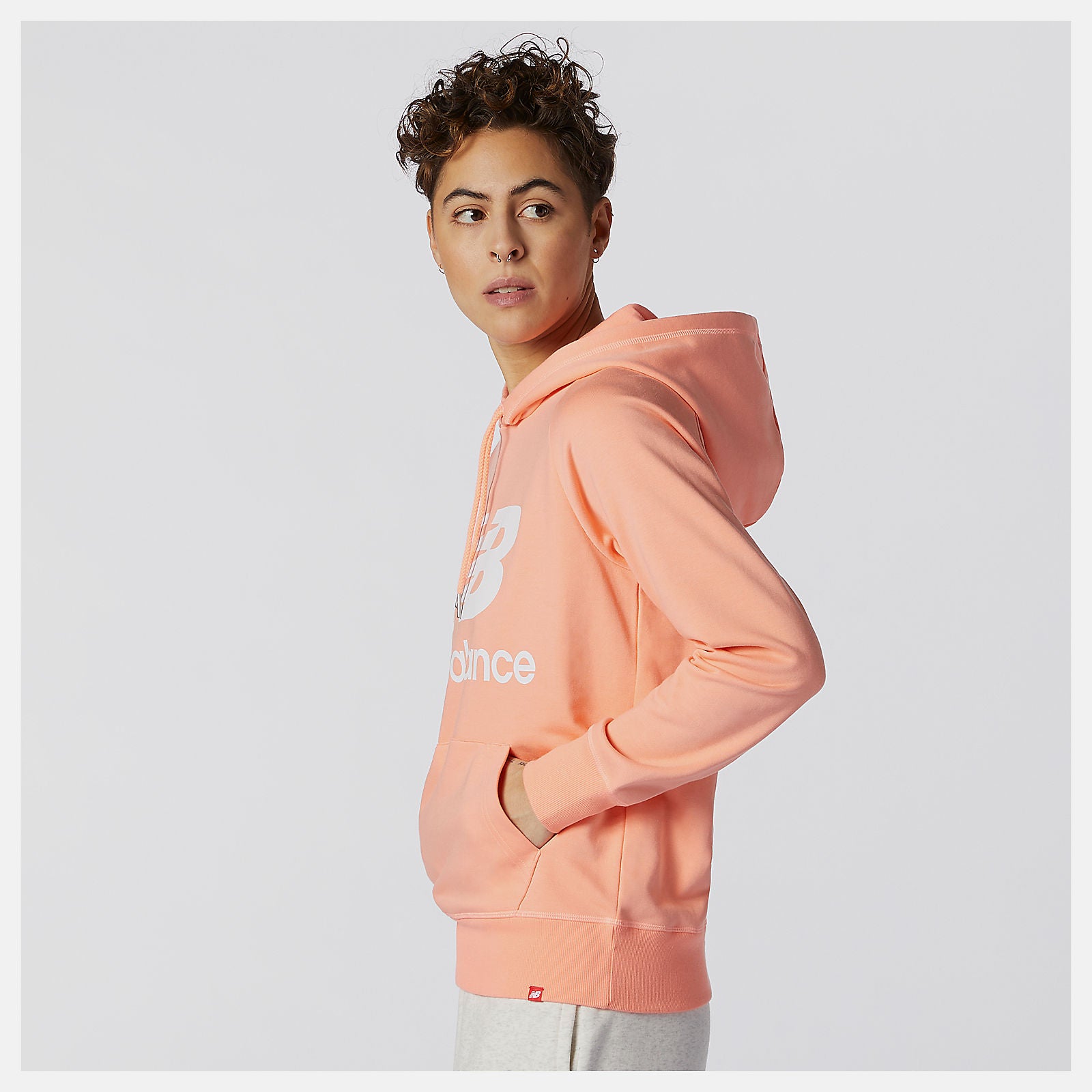 Pink NB Essentials Pullover Hoodie New Balance Clothing
