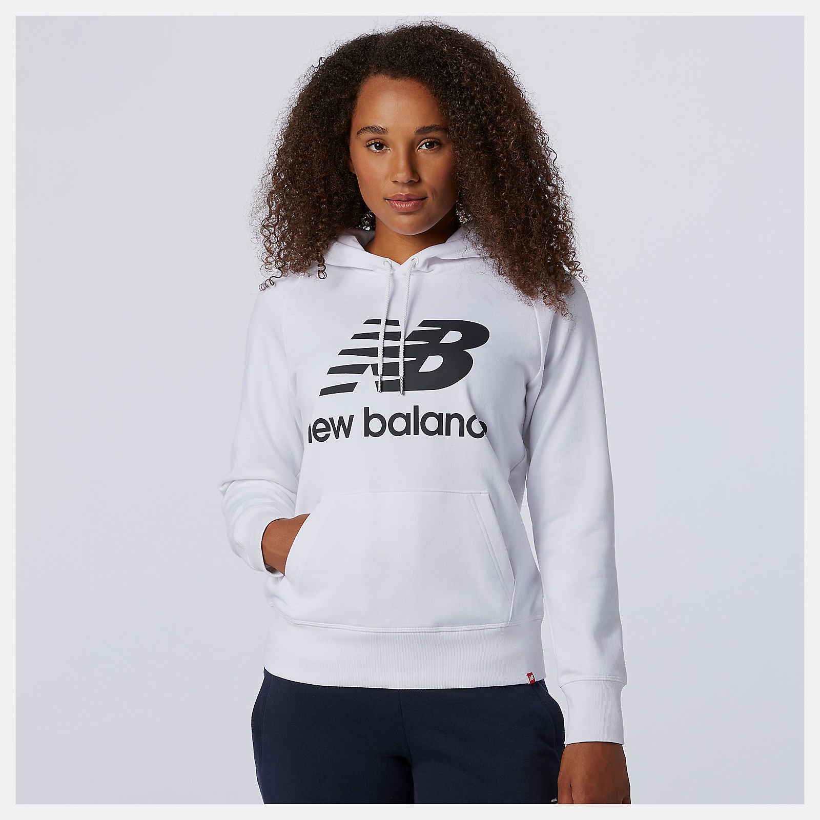 White/Black NB Essentials Pullover Hoodie New Balance Clothing