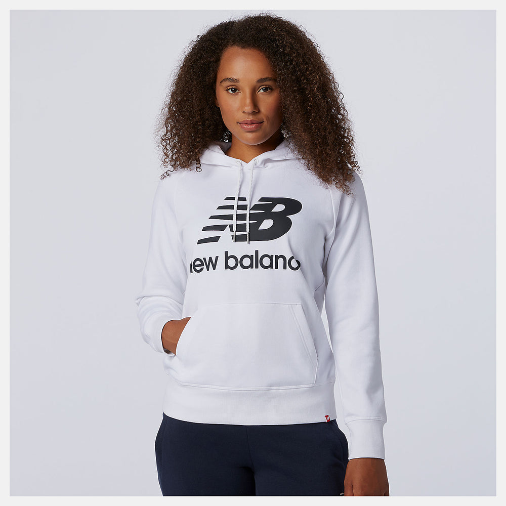 White/Black NB Essentials Pullover Hoodie New Balance Clothing