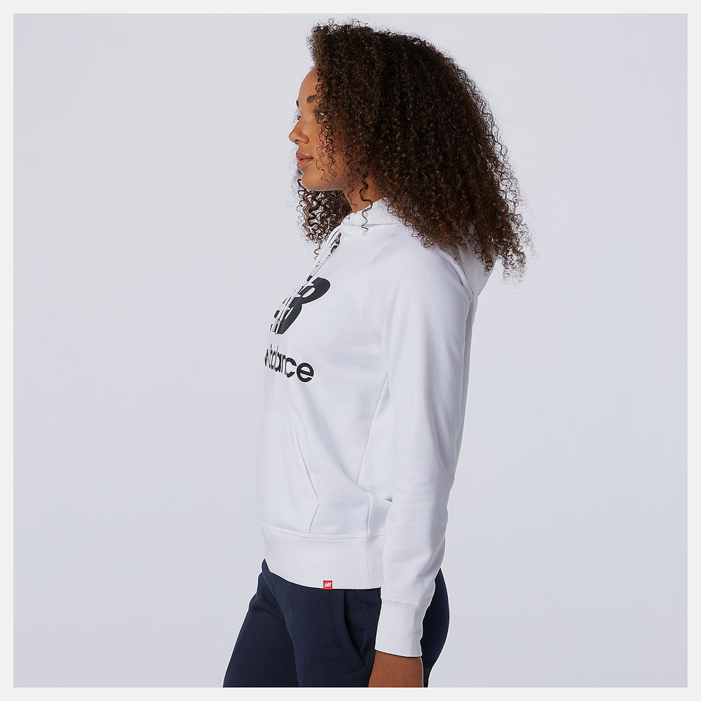 White/Black NB Essentials Pullover Hoodie New Balance Clothing