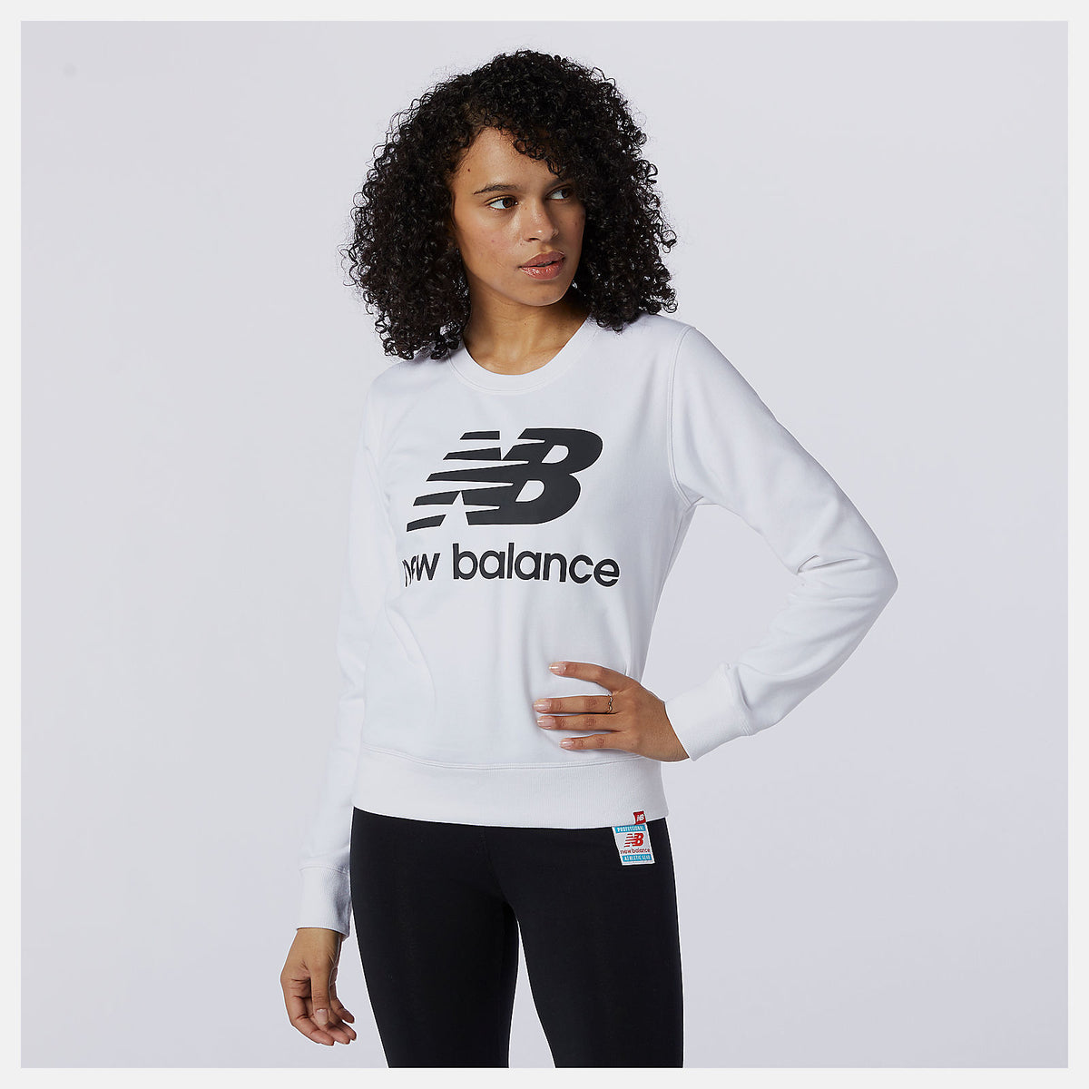 White/Black Essentials Crew New Balance Clothing