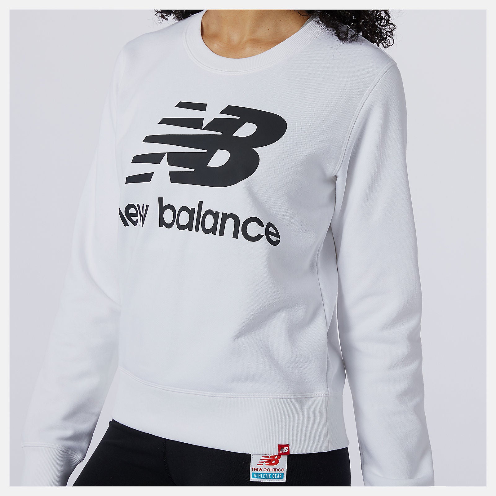 White/Black Essentials Crew New Balance Clothing