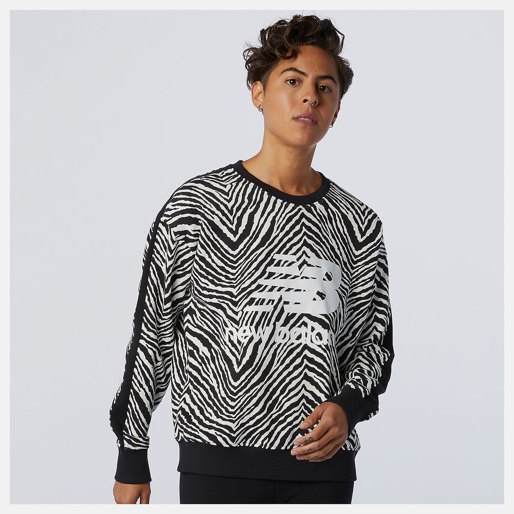 White Multi NB Athletics AOP Animal Print Crew New Balance Clothing