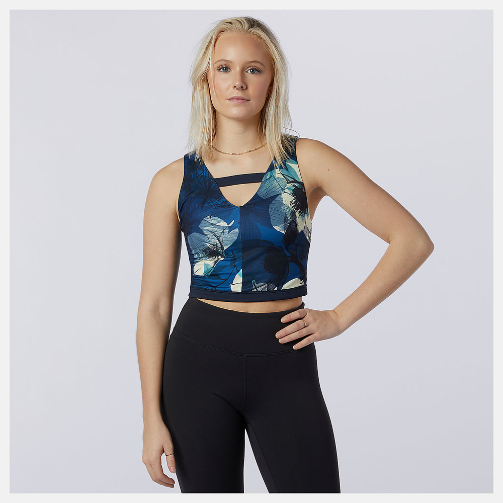 Blue Transform NBSleek Printed Crop Top New Balance Clothing