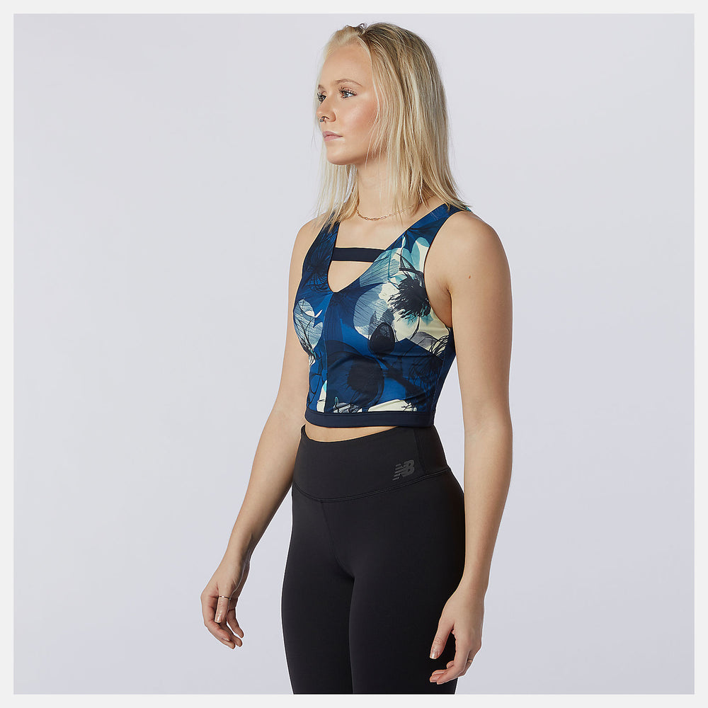 Blue Transform NBSleek Printed Crop Top New Balance Clothing