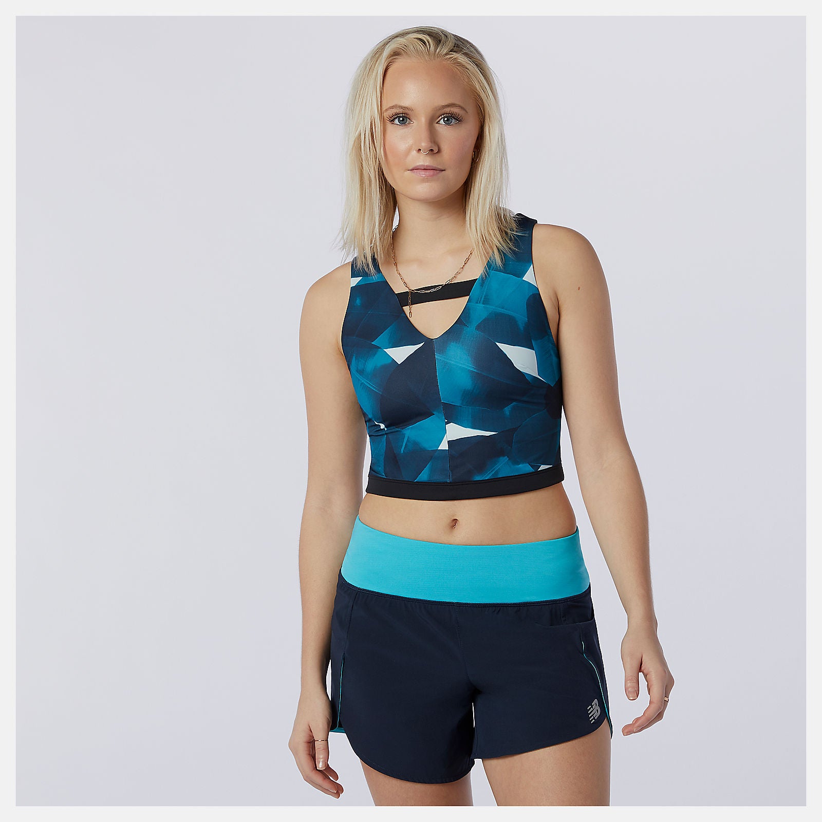 Deep Sky Transform NBSleek Printed Crop Top New Balance Clothing