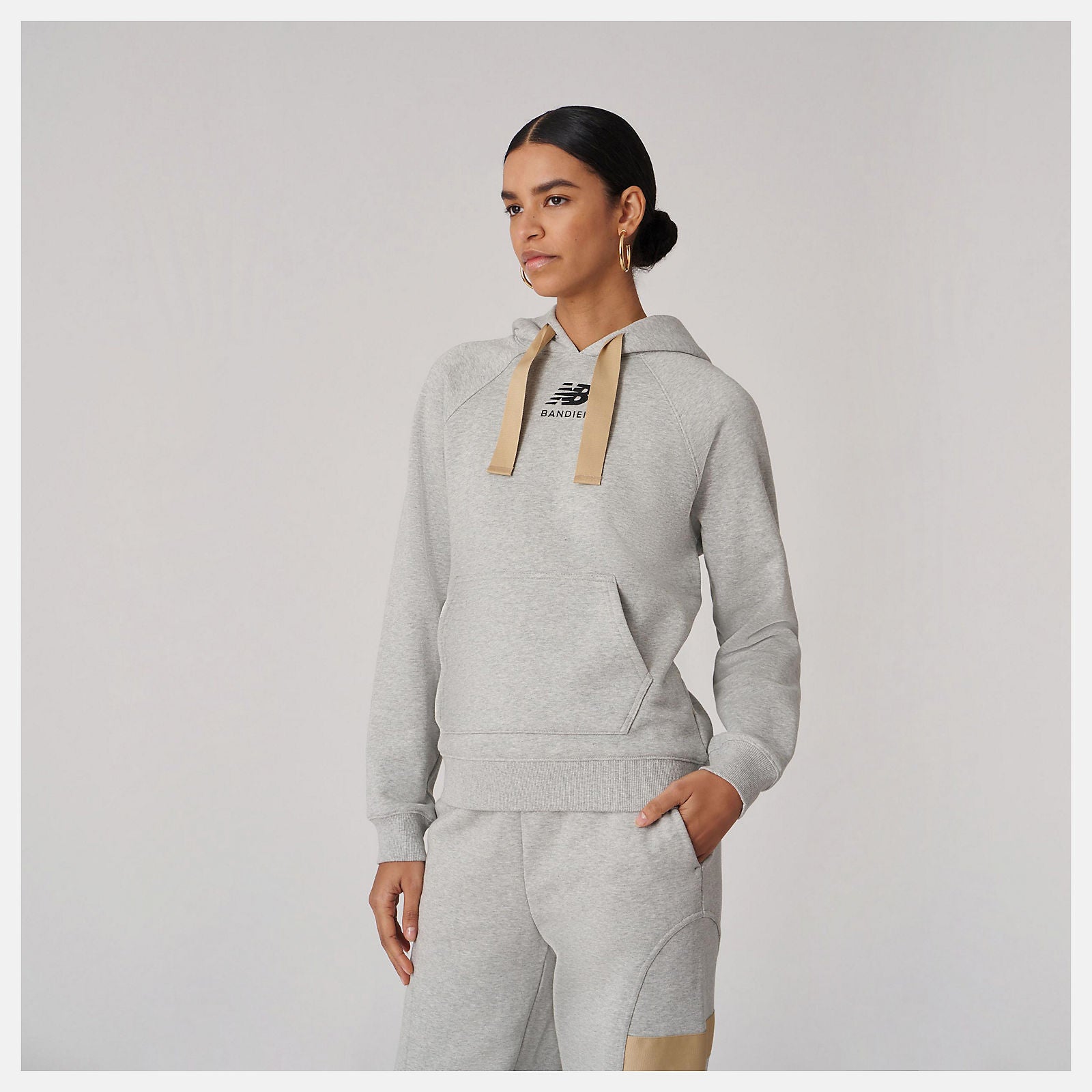Athletic Grey Bandier Fleece Hoodie New Balance Clothing