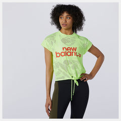 Bleached Lime Glo Achiever Collide Open Mesh Tee New Balance Clothing