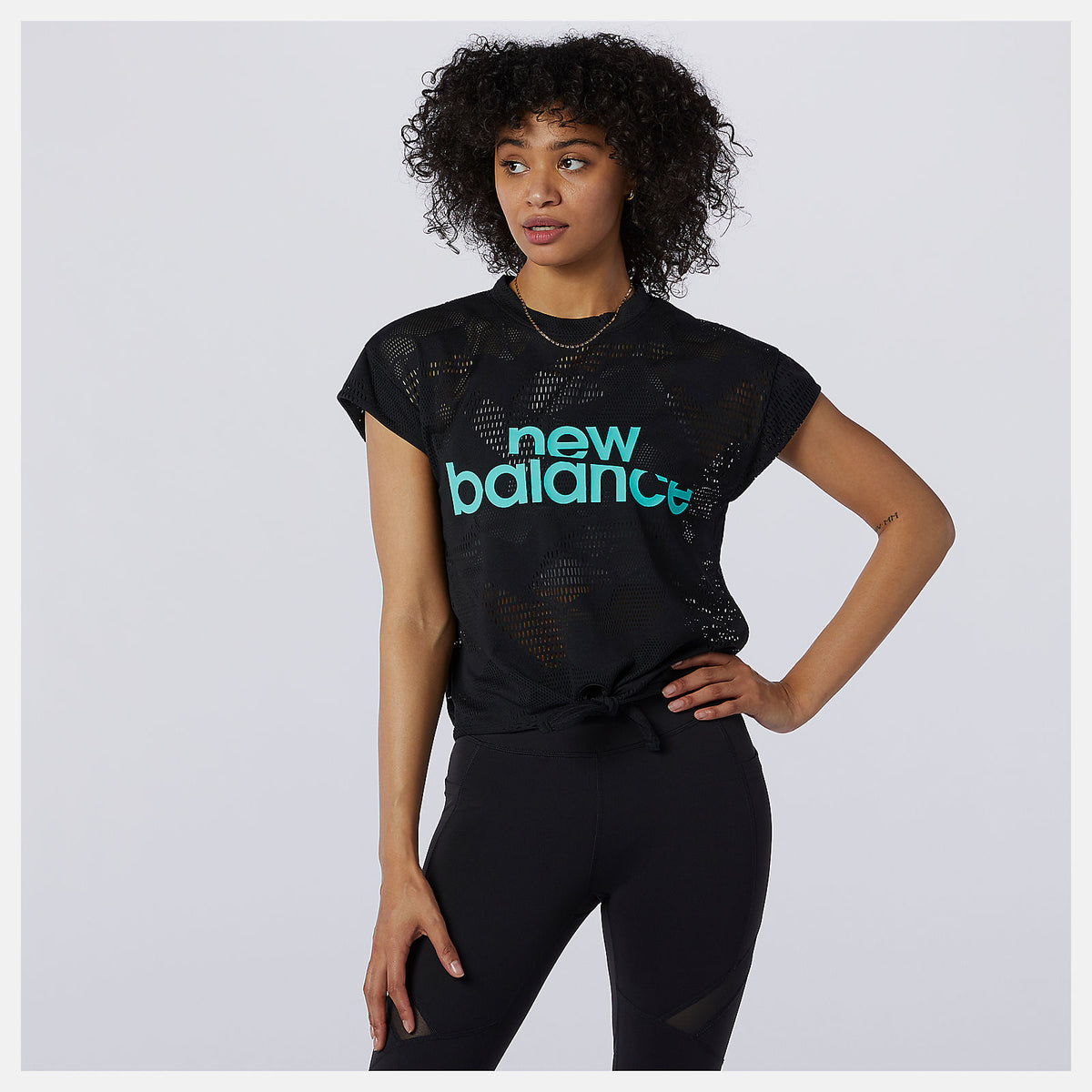 Black Achiever Collide Open Mesh Tee New Balance Clothing