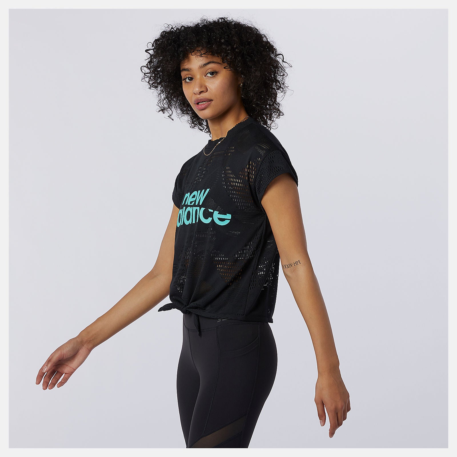 Black Achiever Collide Open Mesh Tee New Balance Clothing