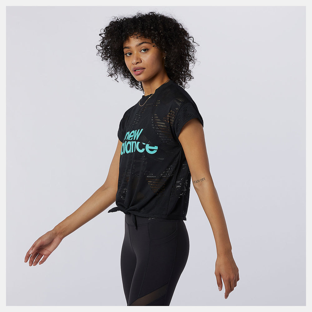Black Achiever Collide Open Mesh Tee New Balance Clothing