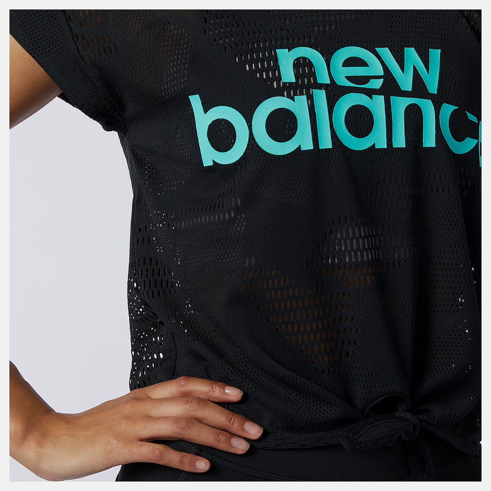 Black Achiever Collide Open Mesh Tee New Balance Clothing
