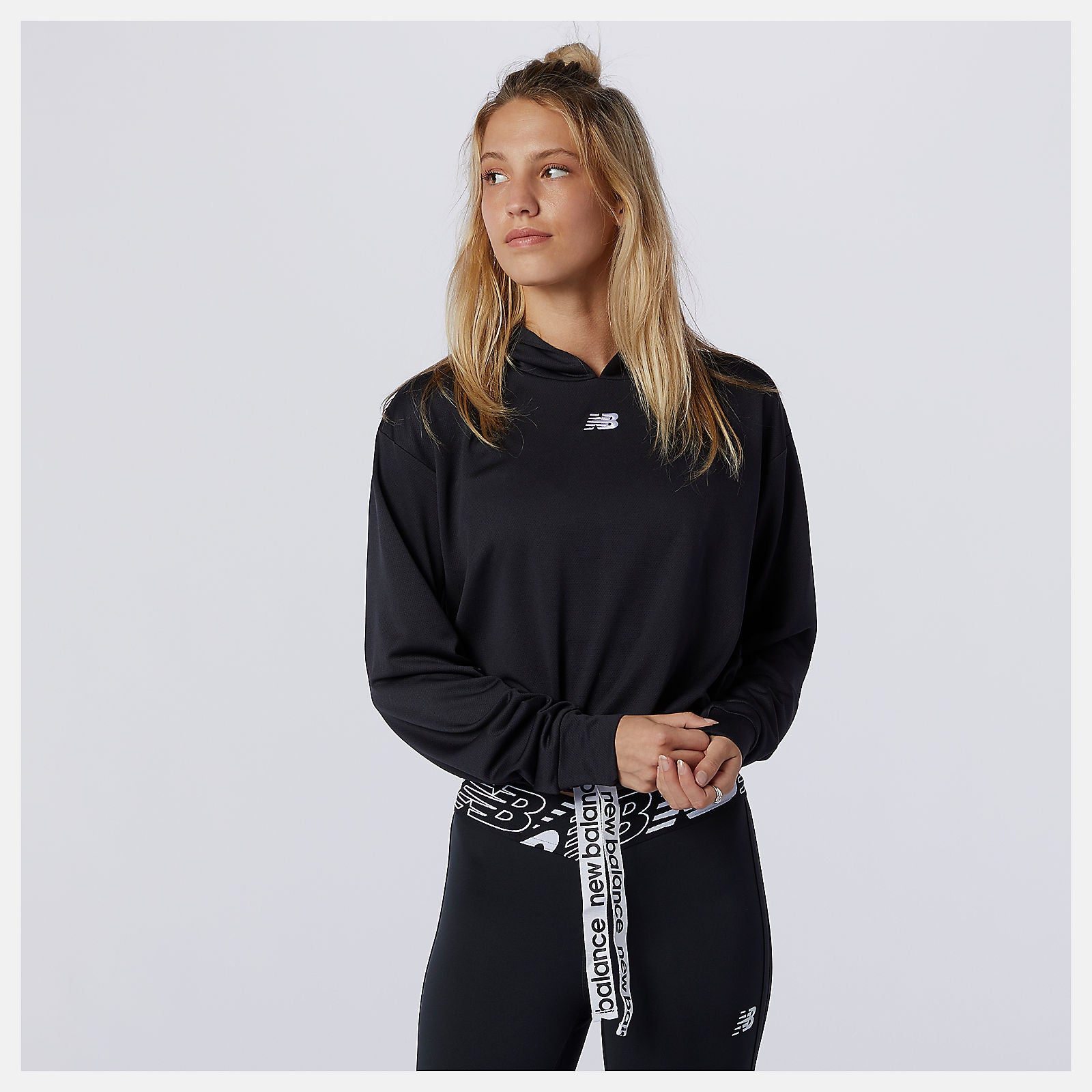 Black Relentless Cinched Hem Hoodie New Balance Clothing