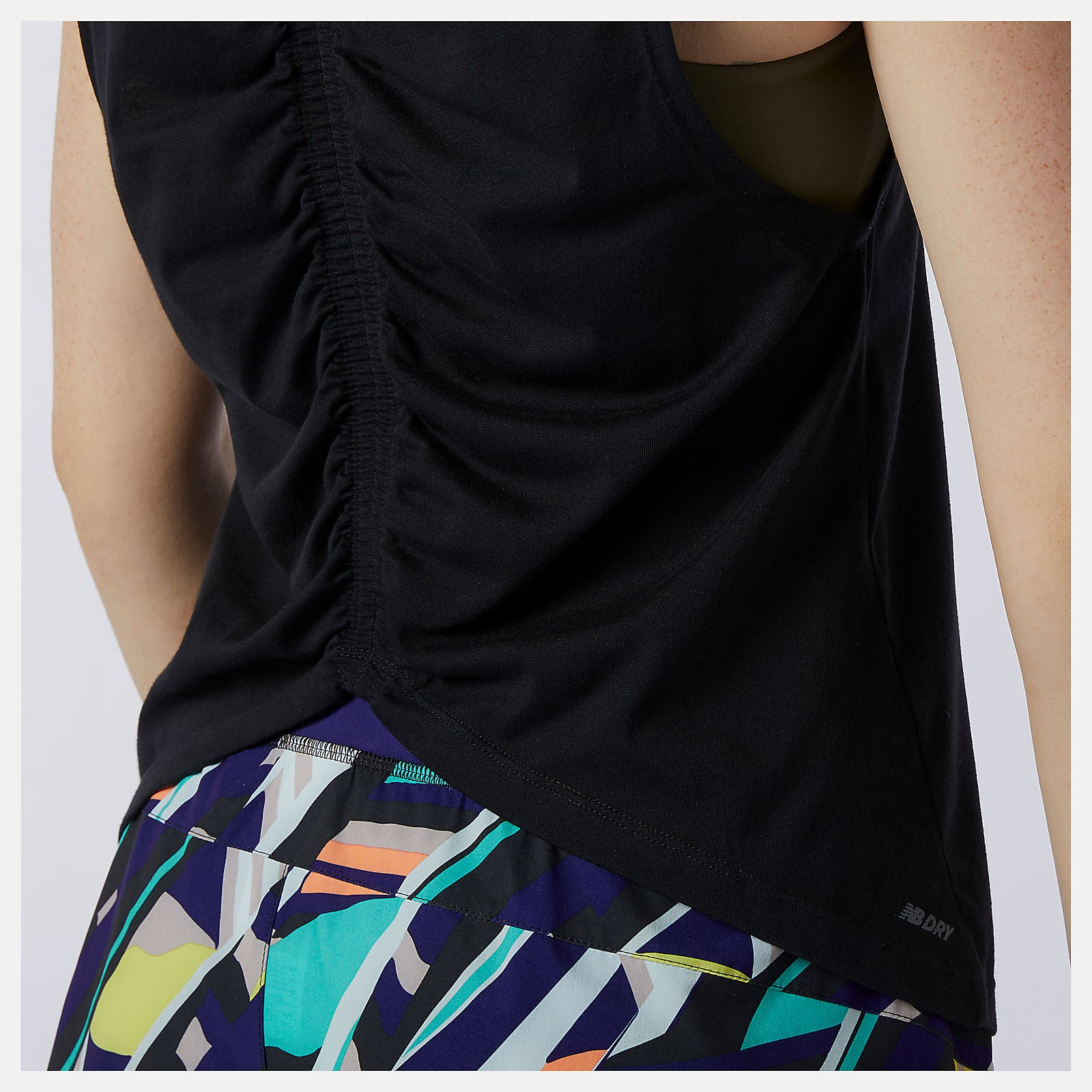 Black Relentless Cinched Back Graphic Tank New Balance Clothing