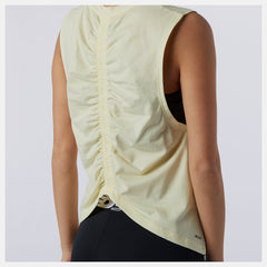 Lemon Haze Heather Relentless Cinched Back Graphic Tank New Balance Clothing