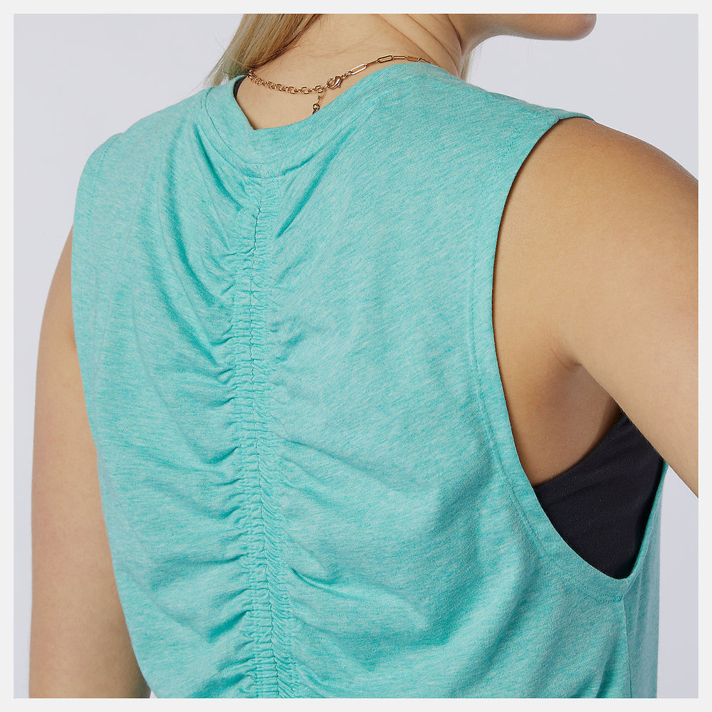 Summer Jade Relentless Cinched Back Graphic Tank New Balance Clothing