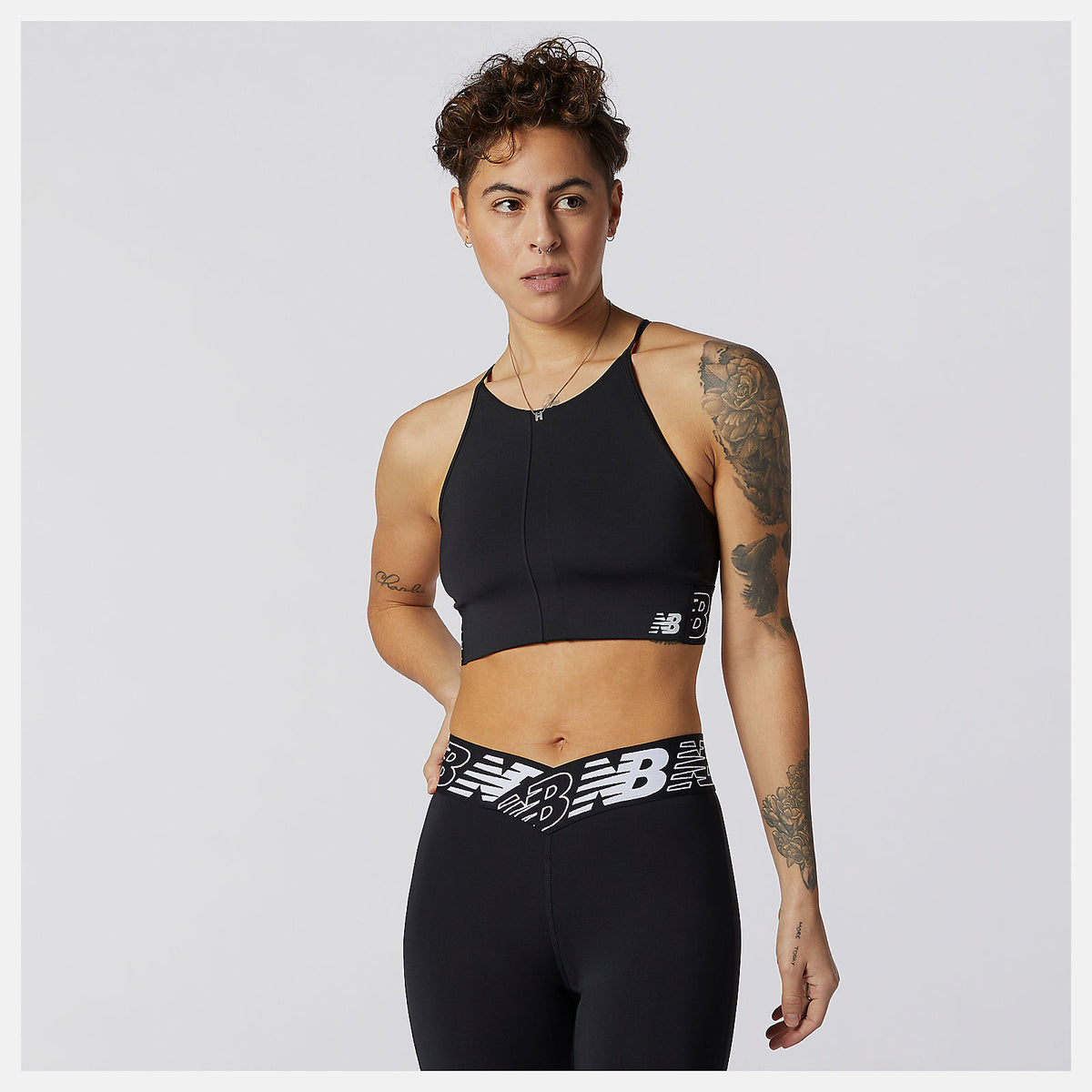 Black Relentless Crop Top New Balance Clothing
