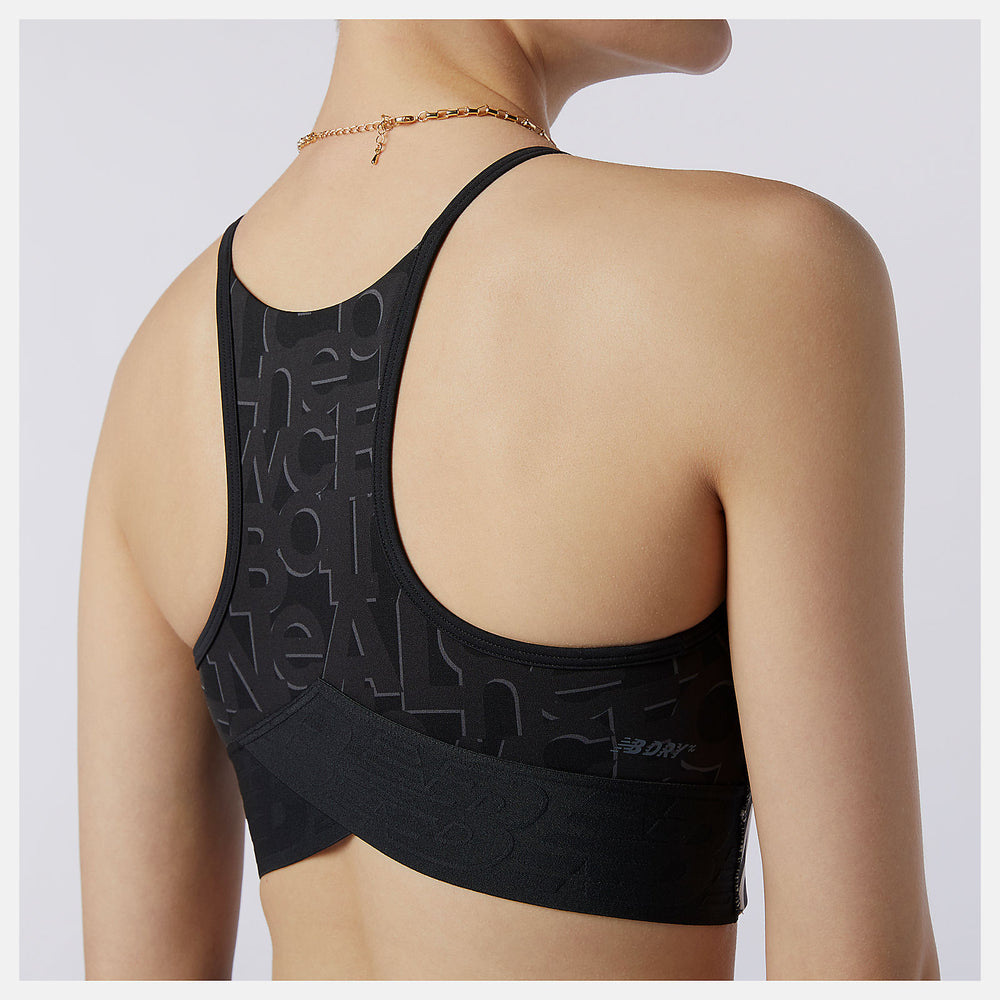 White Relentless Printed Crop Top New Balance Clothing