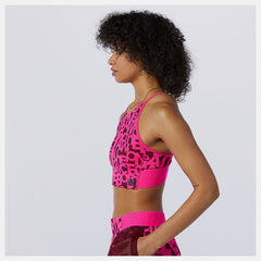 Pink Glo Relentless Printed Crop Top New Balance Clothing