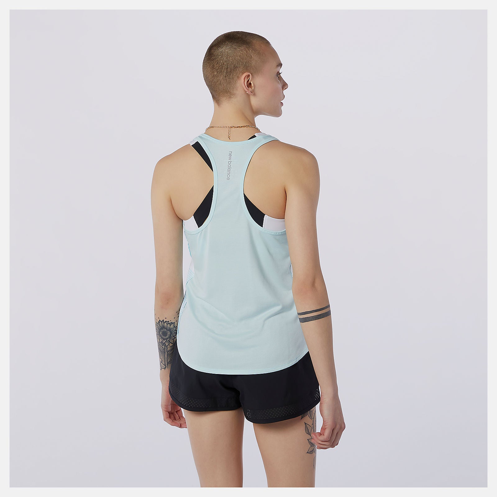 Pale Blue Printed Accelerate Tank New Balance Clothing