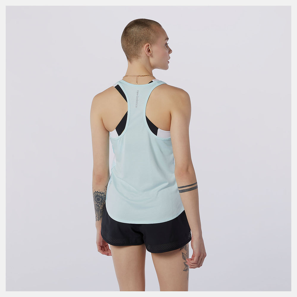 Pale Blue Printed Accelerate Tank New Balance Clothing