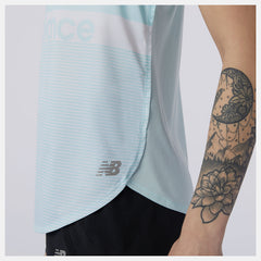 Pale Blue Printed Accelerate Tank New Balance Clothing