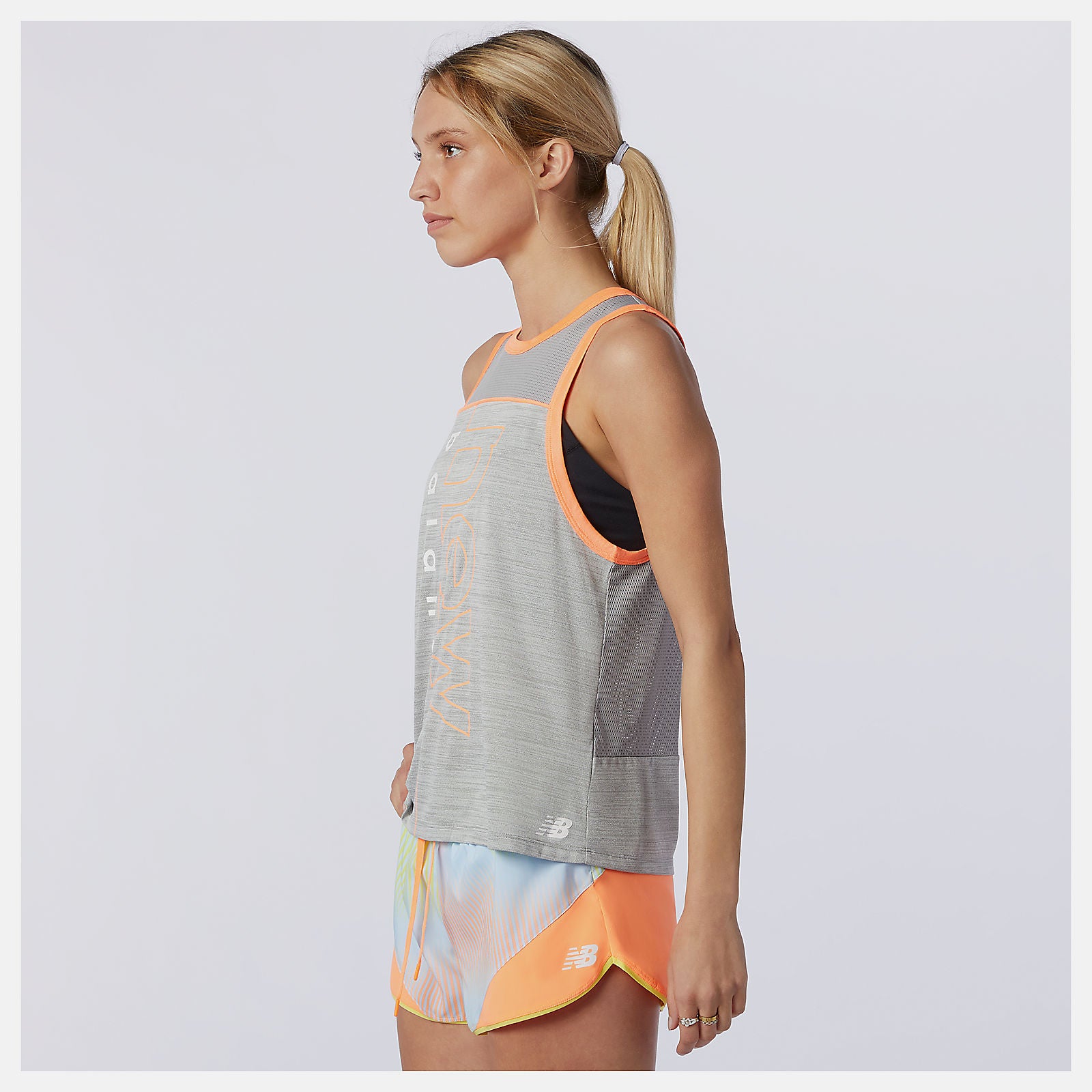 Athletic Grey Heather Printed Fast Flight Tank New Balance Clothing