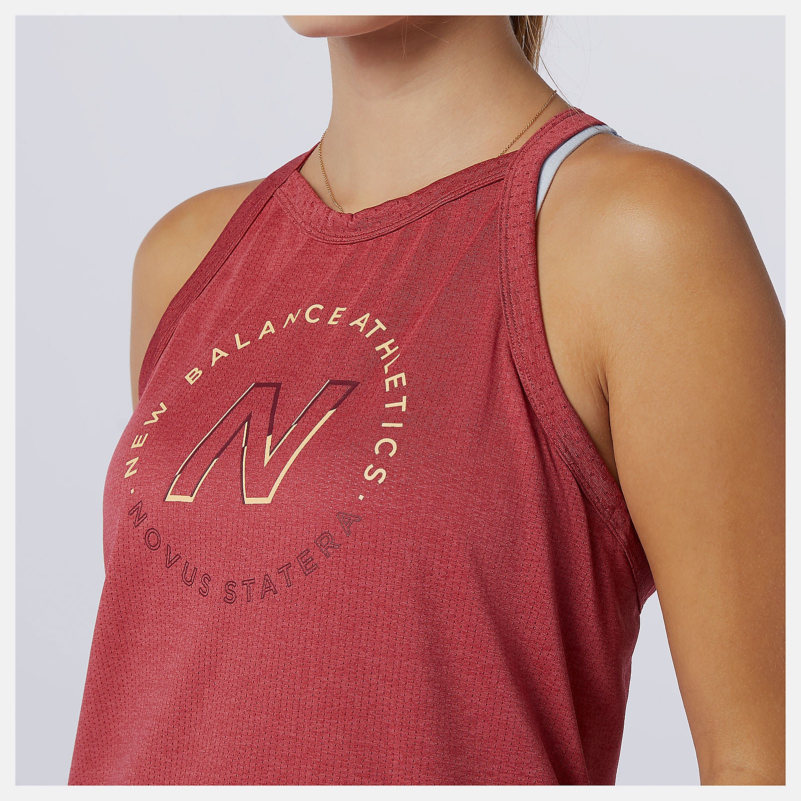 Earth Red Printed Impact Run Hybrid Tank New Balance Clothing