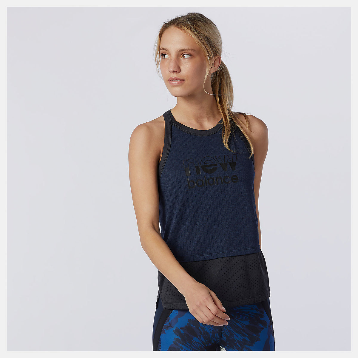 Eclipse Heather Printed Impact Run Hybrid Tank New Balance Clothing