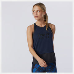 Eclipse Heather Printed Impact Run Hybrid Tank New Balance Clothing