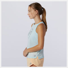 Pale Blue Printed Impact Run Hybrid Tank New Balance Clothing