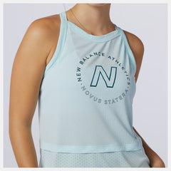 Pale Blue Printed Impact Run Hybrid Tank New Balance Clothing