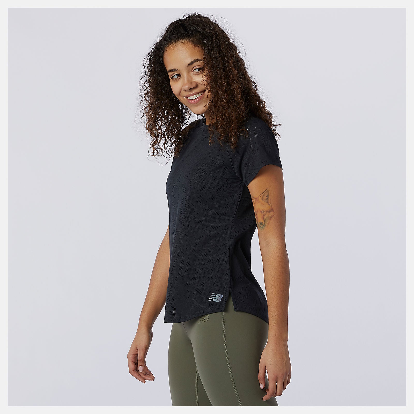 Black Q Speed Fuel Jacquard Short Sleeve New Balance Clothing