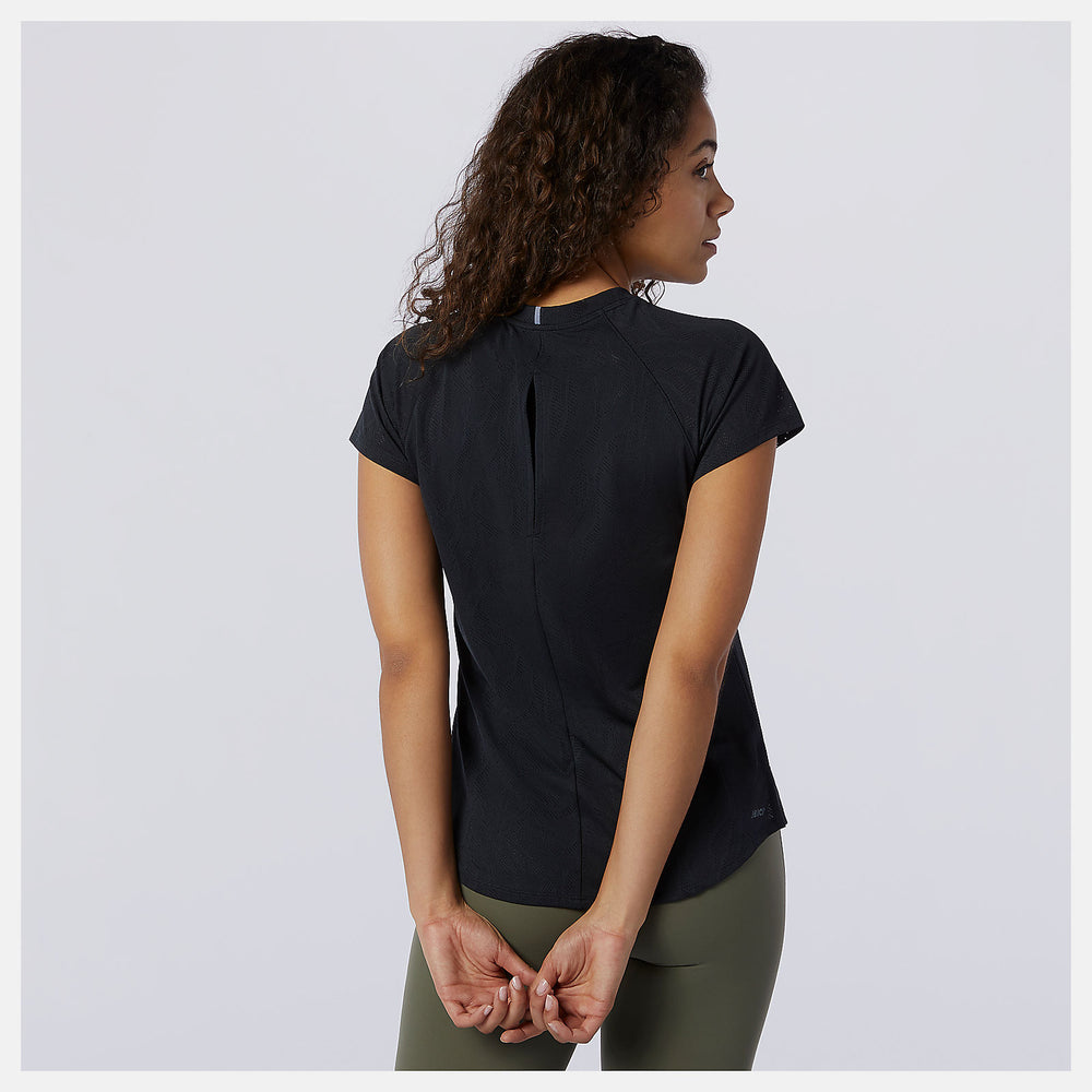 Black Q Speed Fuel Jacquard Short Sleeve New Balance Clothing
