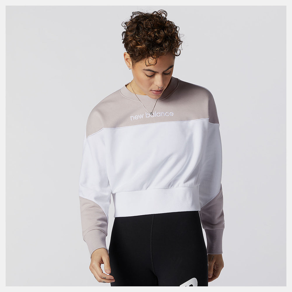 White Multi NB Athletics Crew Fleece New Balance Clothing