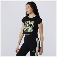 Black NB Essentials Botanical Tee New Balance Clothing