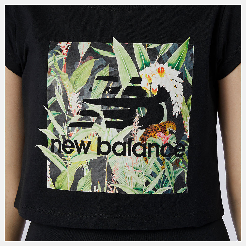 Black NB Essentials Botanical Tee New Balance Clothing