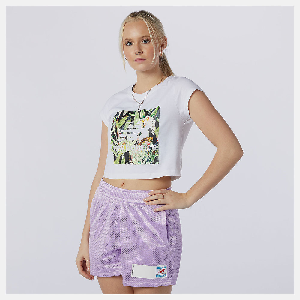 White NB Essentials Botanical Tee New Balance Clothing