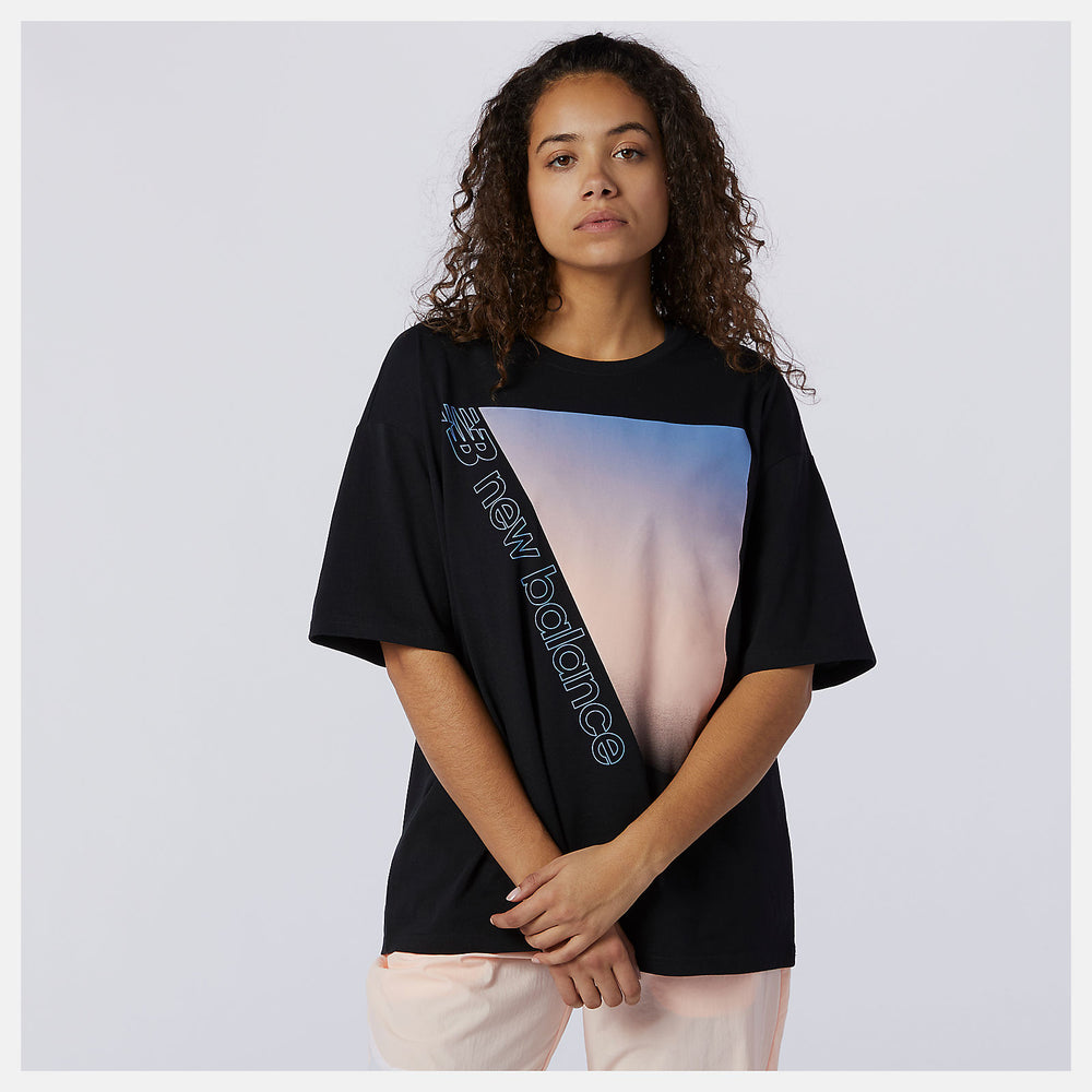 Black Sport Style Optiks Gradient Graphic Tee New Balance Clothing