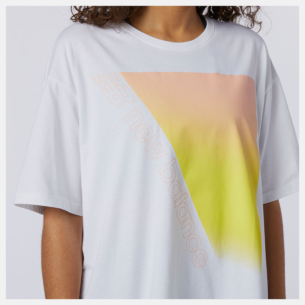 White Sport Style Optiks Gradient Graphic Tee New Balance Clothing