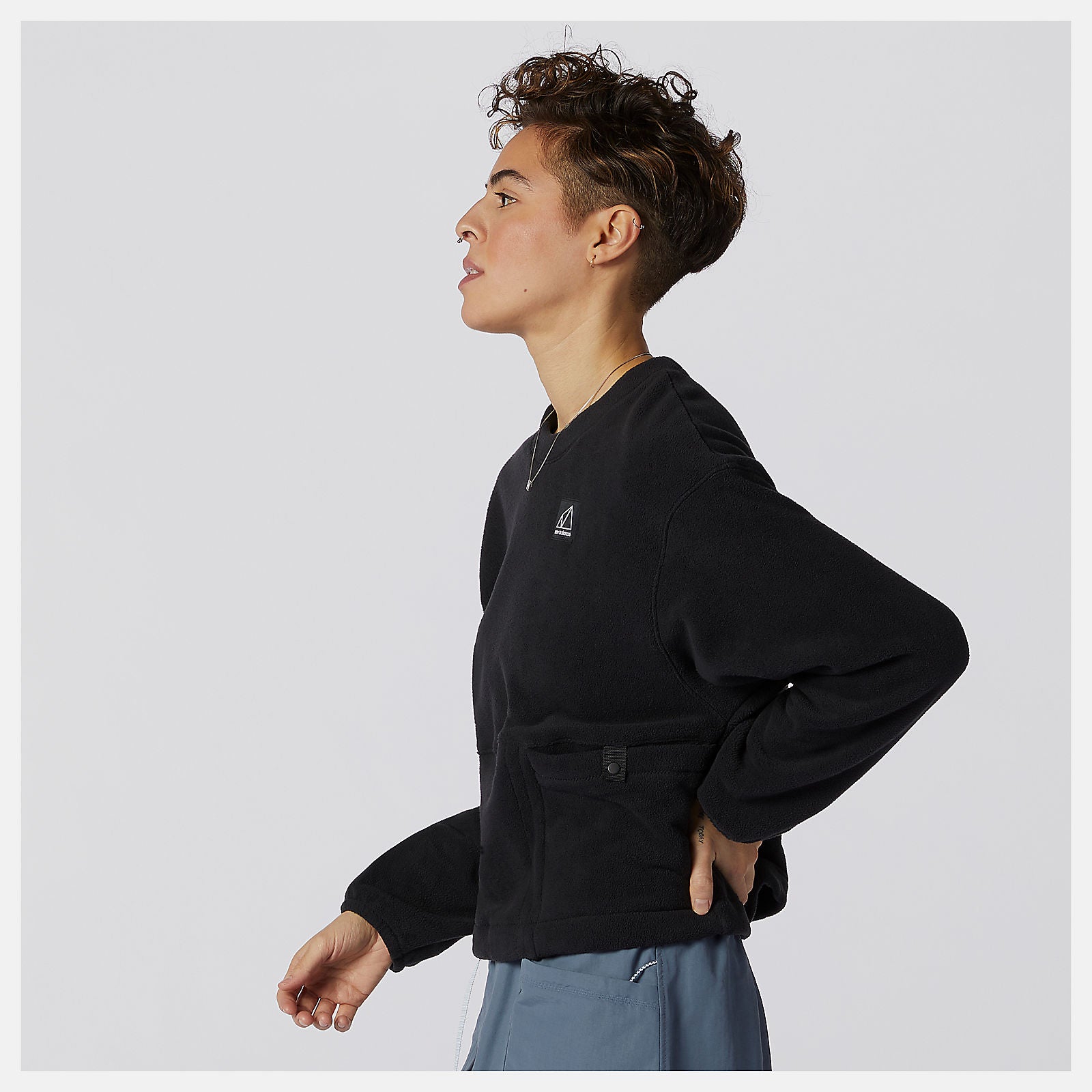 Black NB All Terrain Pocket Crew Fleece New Balance Clothing
